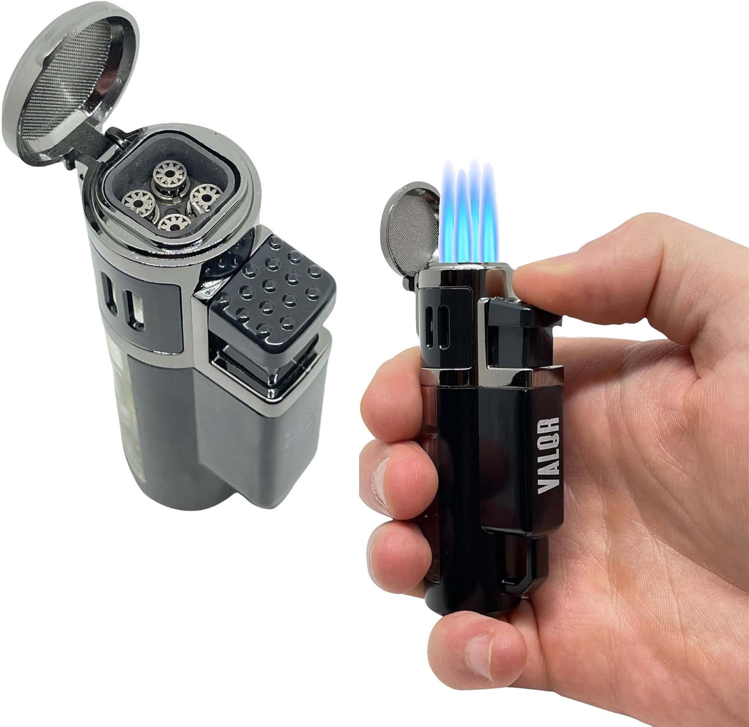 VALOR Quad-Jet Torch Lighter | Massive 4-Flame Power | Built for the Bold
